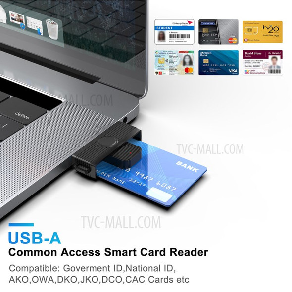 ROCKETEK CR318 Multifunction USB2.0 Smart Card Reader SIM/ID/CAC Card Connector Adapter for Mac Windows Computer