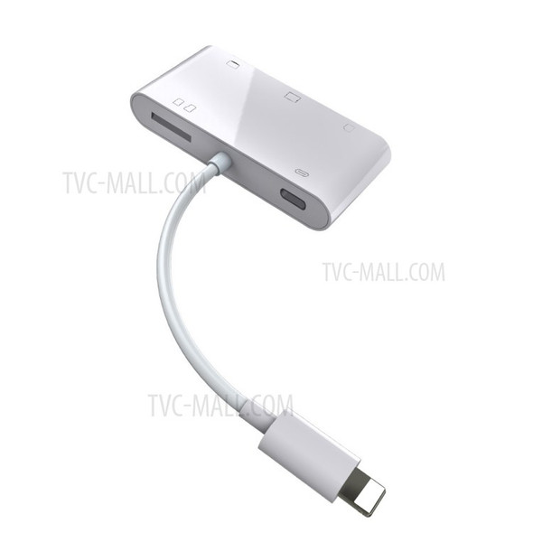 6-in-1 SD / TF / CF / XD / M2 Card Reader Charging OTG Adapter for iPhone iPad