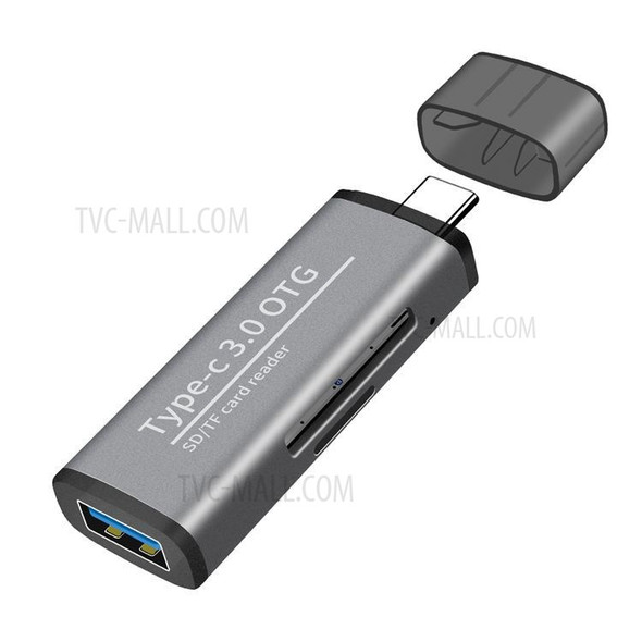 ADS-103 USB 3.0 TF SD Card Reader USB Type-C OTG Adapter - Grey
