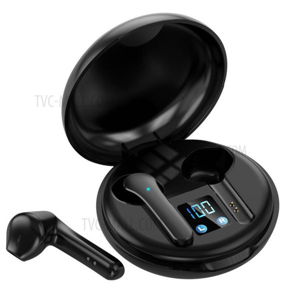 KOLINSKY JS82 TWS Bluetooth 5.0 Wireless Touch Stereo Earphone Digital Display Gaming Music Headset - Black