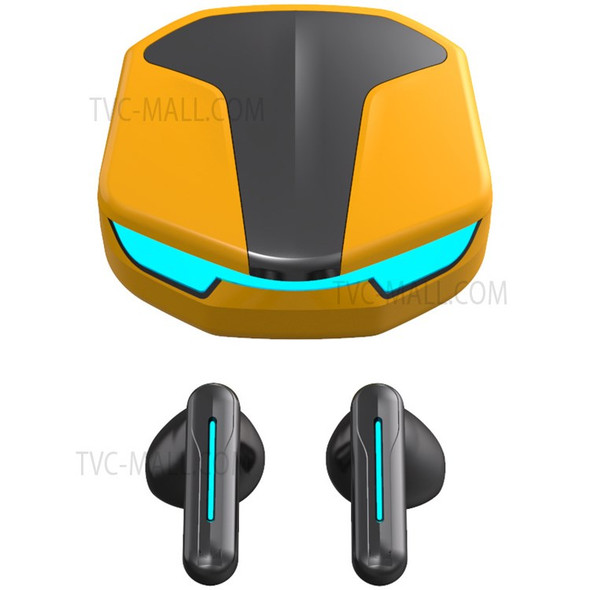 Y9 Bluetooth 5.2 Wireless In-ear Earphone Cool Gaming Headphone Noise Reduction Earbud - Yellow