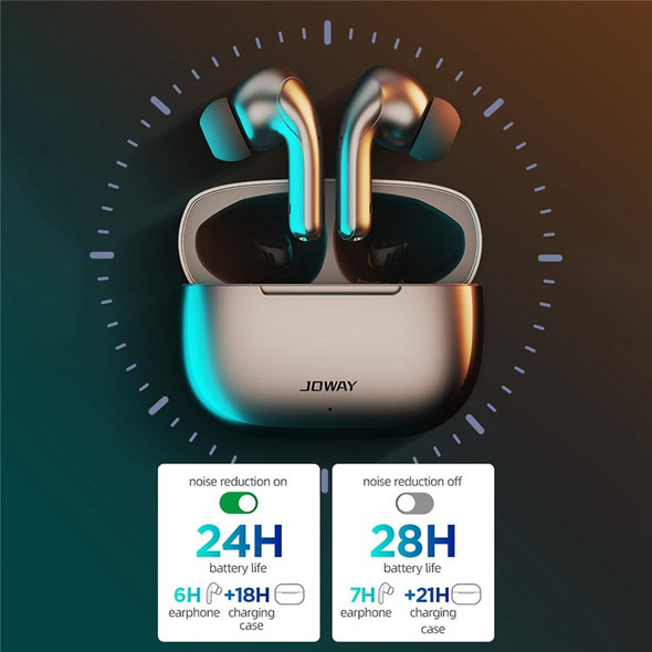 JOWAY H150 ANC Wireless Headset Active Noise Cancelling Headphone Sport In-Ear Earbuds Bluetooth 5.2 Earphones - Silver
