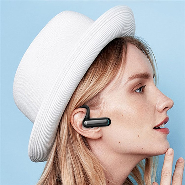 FW5 Ear Hook Design Headphone Bluetooth 5.2 Wireless Headset TWS Earphone Stereo Sound Sports Earbud with Charging Case - Black