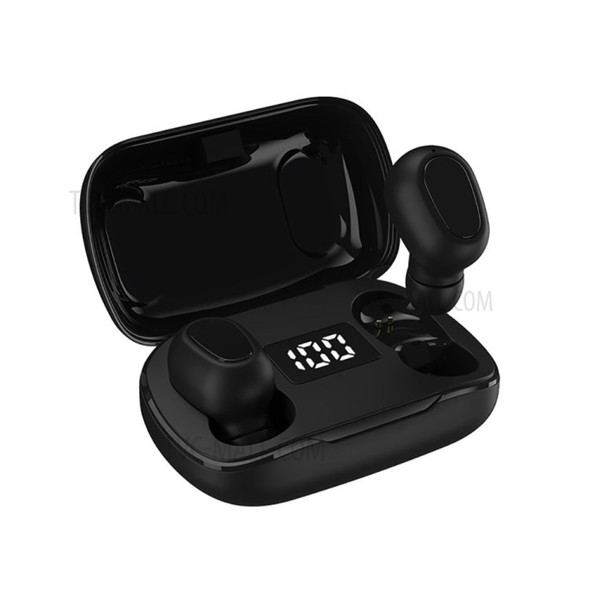 L21 PRO TWS Bluetooth Headsets Waterproof Wireless Sports Headsets with Charing Bin - Black