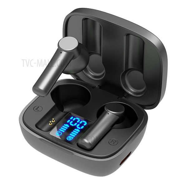 Wireless Bluetooth 5.0 Gaming Earbuds with Mic Stereo TWS Low-Latency Gaming Earphones  -  Black