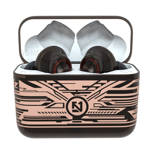 Graffiti Style TWS Wireless Earbuds Bluetooth 5.0 Headphones with Charging Case Noise Cancelling Deep Bass Earphone - Black