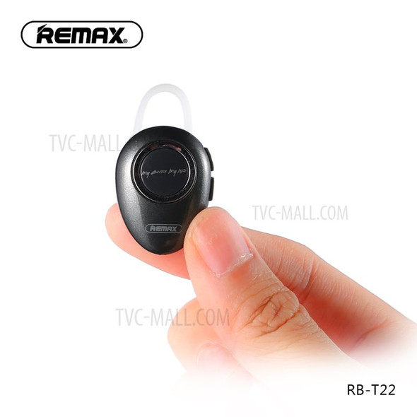 REMAX T22 Mini Portable Wireless Bluetooth 4.2 Single Headset Earphone with Mic - Black