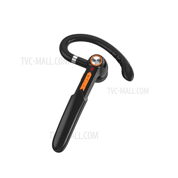 ME-100 Single Ear Hook Bluetooth Earphone Wireless Stereo HD Mic Headphones for iPhone Samsung Huawei - Black+Orange