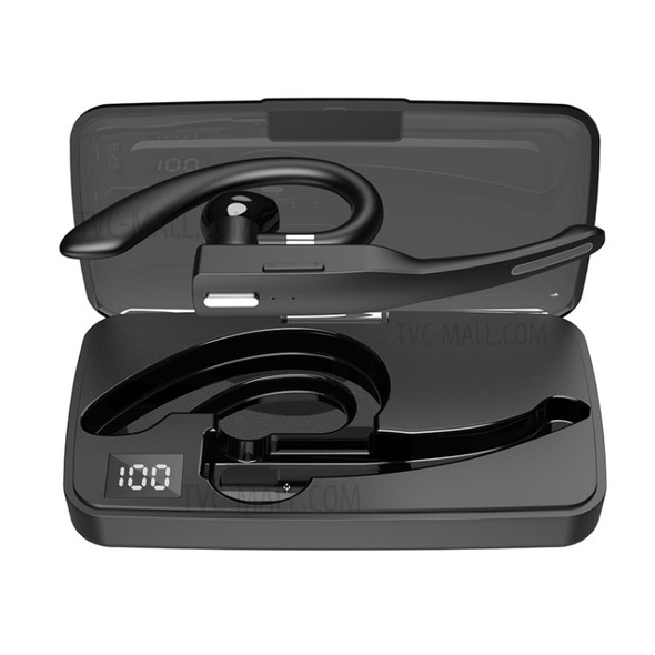 YYK525 Business Car Single Ear Wireless Earhook Bluetooth Headset Digital Display Hands-free Earphone with Charging Case