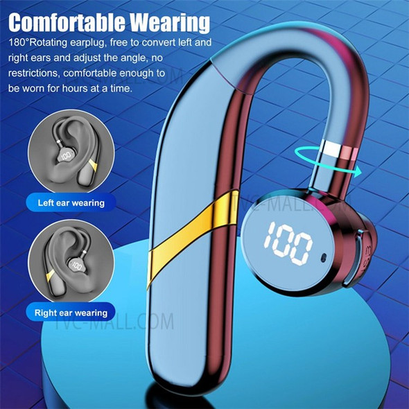 X9S Digital Display Single Ear Wireless Bluetooth Earhook Touch Headset Waterproof Men Women Sports Music Calling Earphone