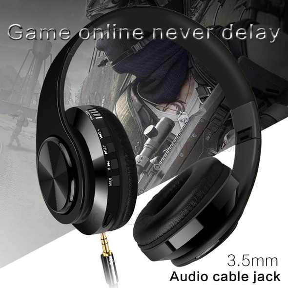 FG-69 Wireless Stereo Bluetooth Headset Over Ear Headphones Folding Earphones Support TF Card - Black