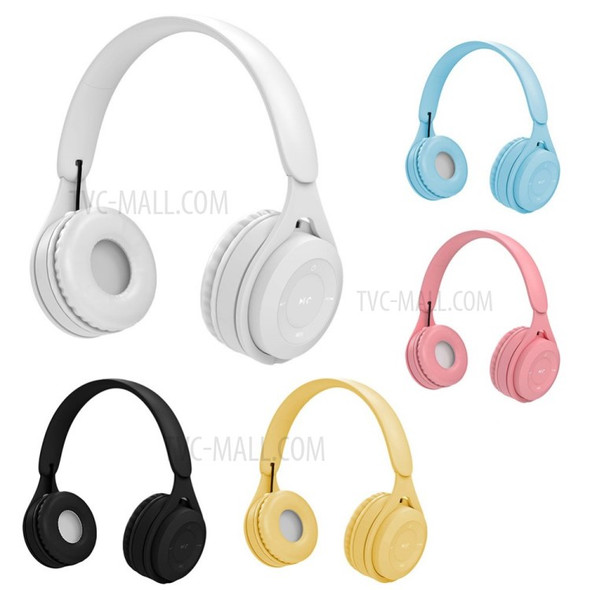 HiFi Stereo Wireless Bluetooth Headset Over Ear Headphone with Microphone - White