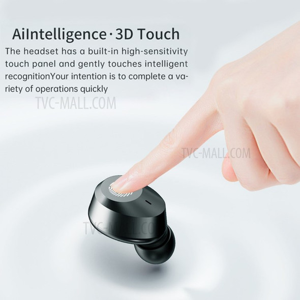 M55 BT5.1 Wireless Earphones Auto Pairing HiFi High Fidelity Sound IPX7 Waterproof Dynamic Unit Design Three-screen Digital Display