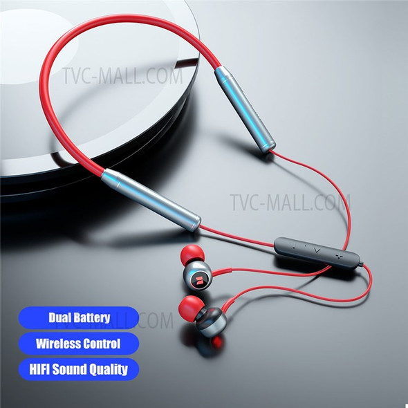 MONSTER SG01 Neckband Bluetooth Headset Sport Wireless HiFi Stereo Music Gaming Earphone with Microphone - Red