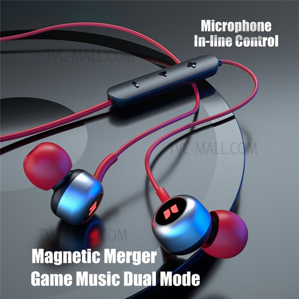 MONSTER SG01 Neckband Bluetooth Headset Sport Wireless HiFi Stereo Music Gaming Earphone with Microphone - Red