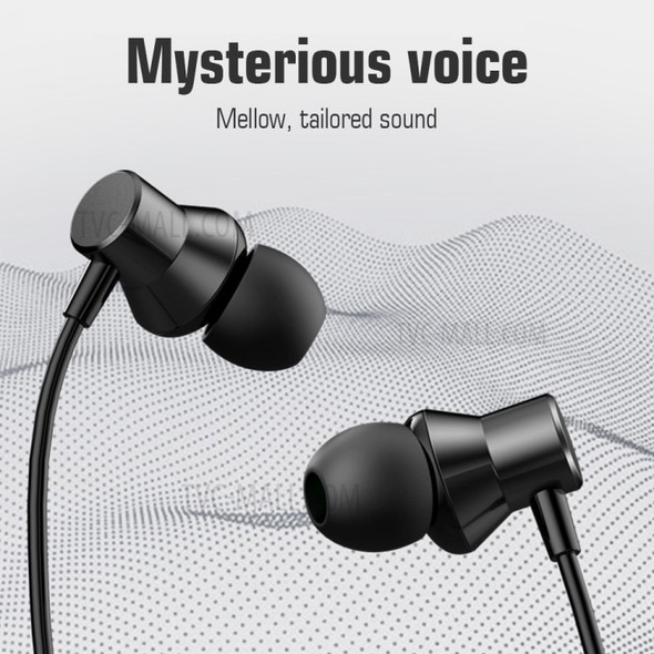 LENOVO HF130 3.5mm In-ear Wired Earphone Heavy Subwoofer Driver Stereo Earbuds Sports Earphone with Mic - Black