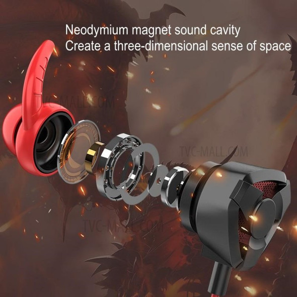G9 Wired Gaming Headset Noise Cancelling Earphone In-Ear Headphone with Mic for Nintendo Switch/Samsung Galaxy/iPhone6 6s 5 - Red