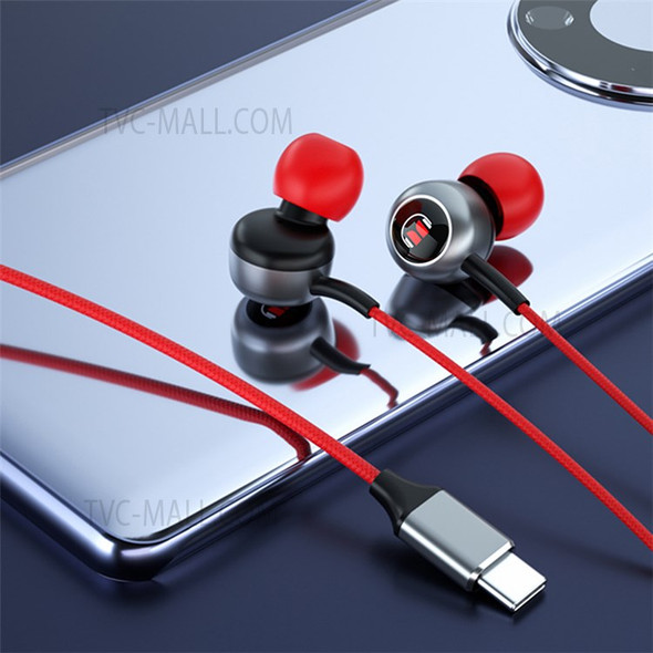 MONSTER SG10 Wired Headphone Earphone 7.1 Surround Sound Gaming Headset Type C Interface Cord Headphone with Mic - Red