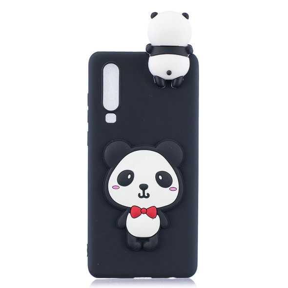 For Huawei P30 3D Cartoon Pattern Shockproof TPU Protective Case(Red Bow Panda)