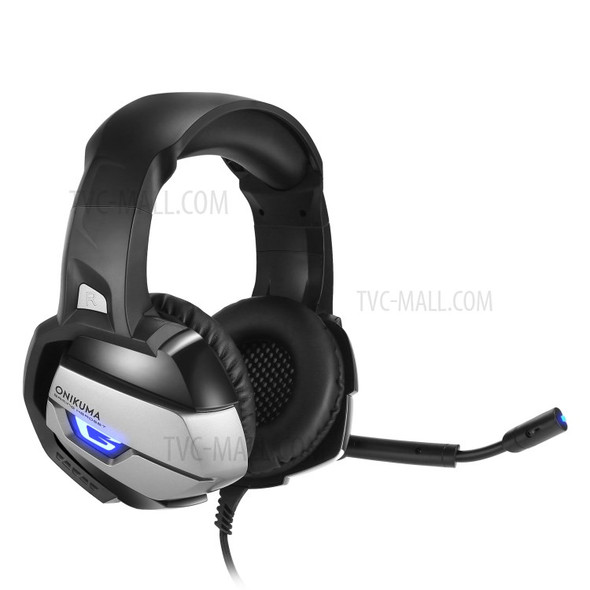 ONIKUMA K5 3.5mm Deep Bass Gaming Headset USB LED Headphone with Mic for for PS4/XBOX One/Laptop/PC - Black