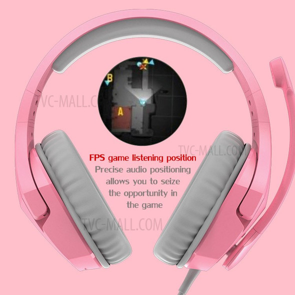 HYPERX Stinger Over-Ear Headphone Girls Wired E-sports Gaming Headset with Microphone for PS4/Xbox/PC/Mobile Phones - Pink