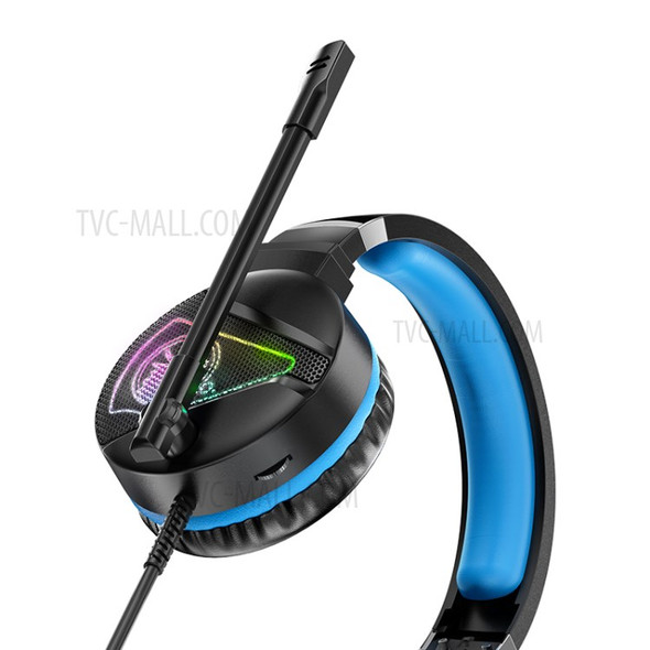 HOCO W104 USB 3.5 Gaming Wired Over-Ear Headphone with Omni-Directional Microphone - Blue