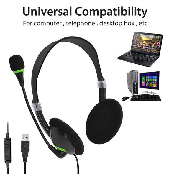 GUIDERAY USB Over-ear Wired Headphone Stereo Sound No Delay PC Gaming Music Headset with Microphone