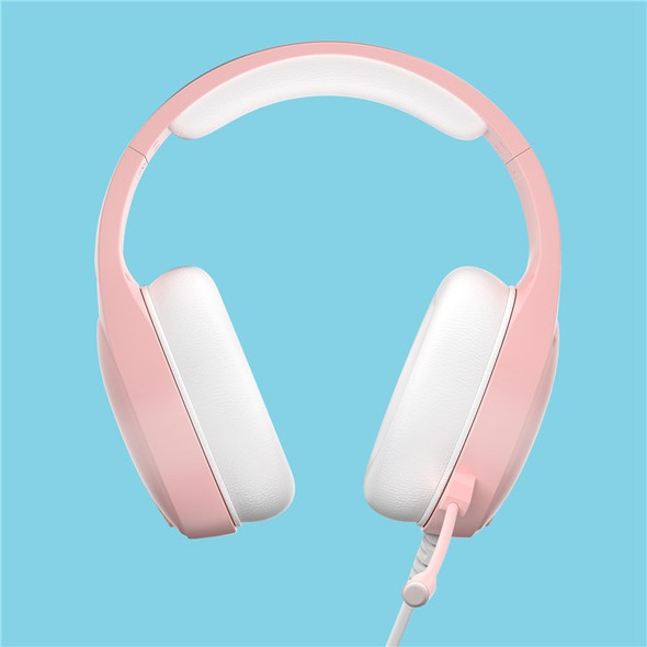 ANIVIA Girls Women Over-Ear Headphone Stereo 3.5mm Wired PC Gaming Headset with Microphone - Pink