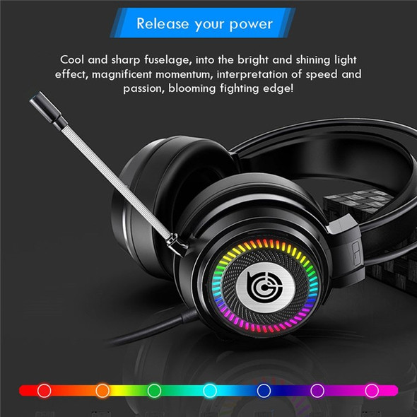 GT9 RGB Light Design Head-mounted Wired Stereo Sound E-sports Headphone Computer Gaming Headset with Adjustable Angle Mic