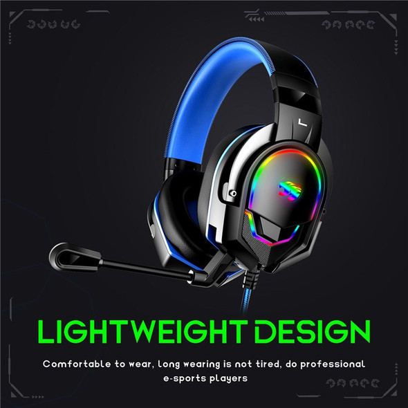 IMYB A88 Wired Over-Ear E-sports Headphone Heavy Bass RGB LED Light Gaming Headset - Blue