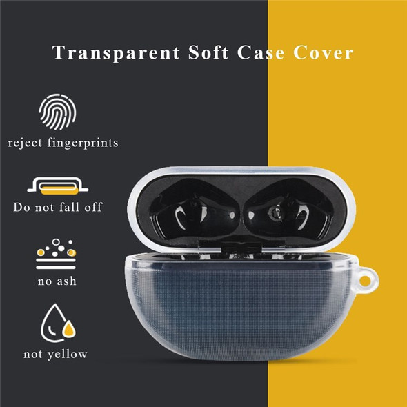 For Huawei FreeBuds Pro Transparent Protective Cover with Buckle Earphone Charging Box TPU Case