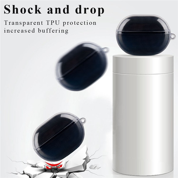 For Huawei FreeBuds Pro Transparent Protective Cover with Buckle Earphone Charging Box TPU Case