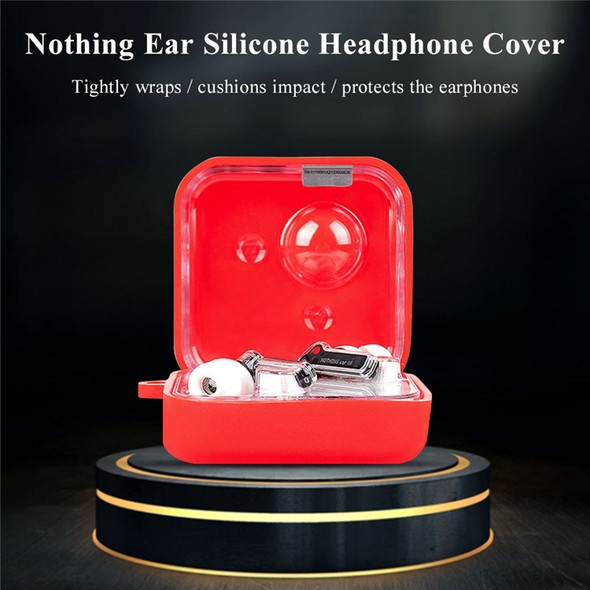 For Nothing Ear Earbuds Silicone Case Drop-proof Earphone Protective Cover with Buckle - Red