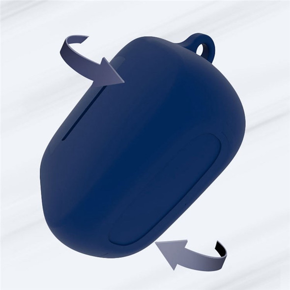 For Edifier TWS1 Pro Anti-fall Soft Silicone Cover with Anti-lost Buckle Bluetooth Earphone Protective Sleeve Case - Dark Blue