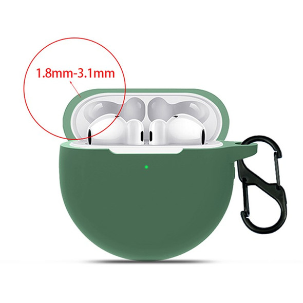 Waterproof Silicone Case for Huawei FreeBuds 4 / 4E Earphone Protective Cover with Hook - Blackish Green