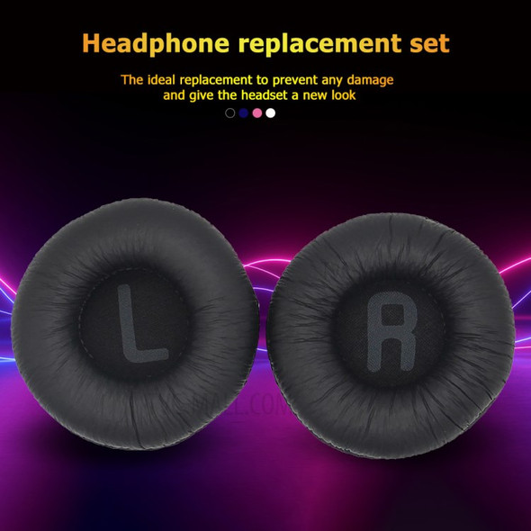 1 Pair Soft Earpads Foam Ear Pads Cushion Cover for JBL Tune 500BT 600BTNC T450BT Headphones - Black