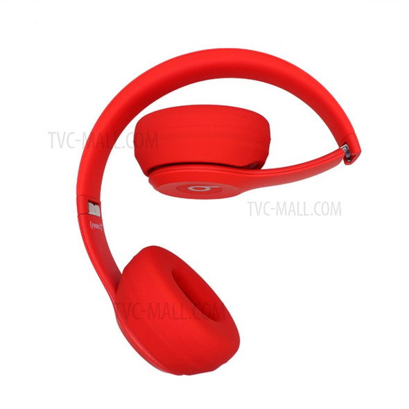 1 Pair Silicone Cushion Protective Cover Ear Pads for Beats Solo3 Wireless Bluetooth Headphone - Red