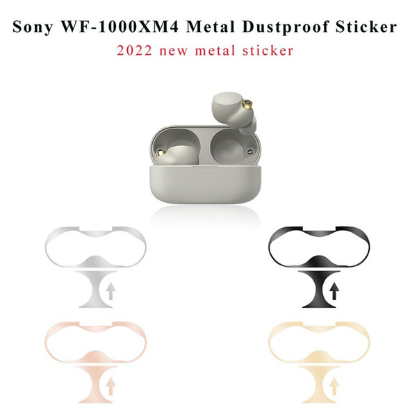For Sony WF-1000XM4 Bluetooth Earphone Metal Dust-proof Guard Sticker Charging Case Cover - Rose Gold