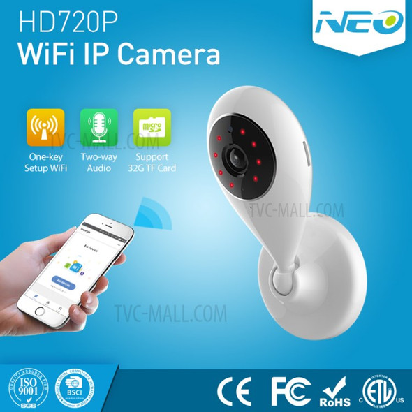 NEO WiFi Indoor IP Intelligent Wireless Mini Camera Home Security Camera Surveillance System - EU Plug / White