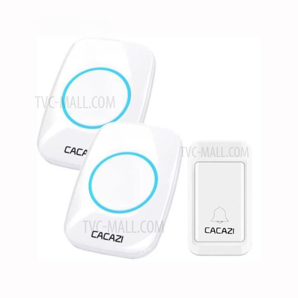 CACAZI Home Wireless Doorbell Smart Bell Remote Waterproof Doorbell - White/EU Plug - White//EU Plug