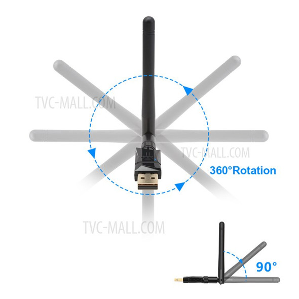 ROCKETEK RT-WL6AT 600Mbps Dual Band 2.4G/5G Wireless LAN USB WiFi Adapter RTL8188CU WiFi Ethernet Receiver Antenna Dongle