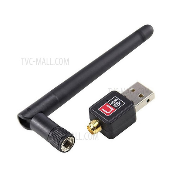 150Mbps WiFi USB Adapter Dongle Ethernet Network Card with 2dBi Antenna