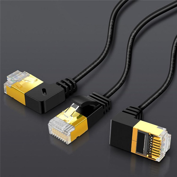 CABLECREATION CL0257 0.5m Cat7 Ethernet Cable 90 Degree Gigabit RJ45 LAN Cable 10Gbps Shielded Internet Network Patch Cord - Right Angle