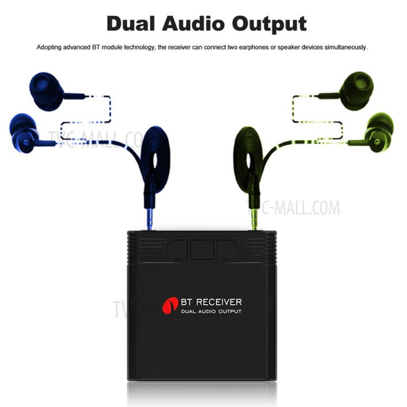 TS-B8 Bluetooth 4.1 Receiver Dual Audio Output 3.5mm Stereo Adapter