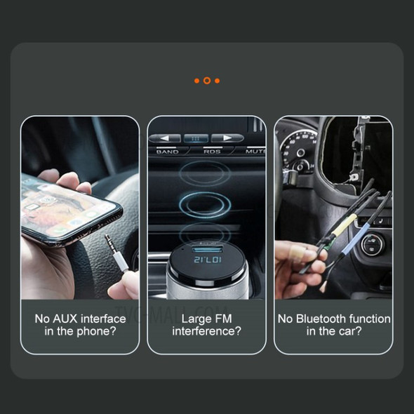 KUULAA KL-YP05 Bluetooth 5.0 Adapter Hands-Free Car Kits AUX Audio 3.5mm Jack Music Wireless Receiver