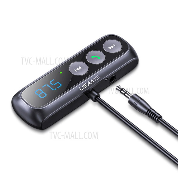 USAMS US-SJ503 USB Spring Cable Car FM Bluetooth Digital Audio Adapter Wireless Receiver Transmitter