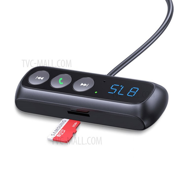 USAMS US-SJ503 USB Spring Cable Car FM Bluetooth Digital Audio Adapter Wireless Receiver Transmitter