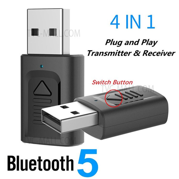 M315 4 In 1 Wireless Bluetooth 5.0 Audio Transmitter Receiver Portable Mini AUX USB Stereo Audio Adapter for TV Car PC Headphones