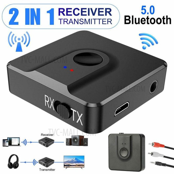 BT102 2 in 1 Bluetooth 5.0 Transmitter Receiver Wireless Audio Adapter Dongle for PC TV Speaker