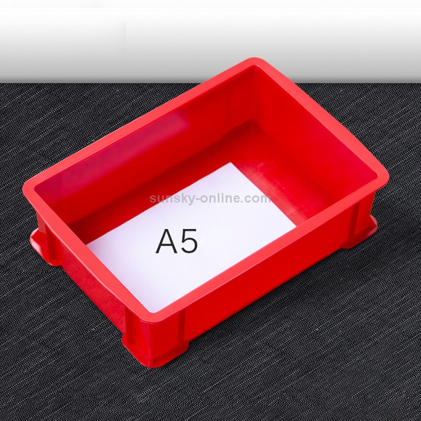 2 PCS Thick Multi-function Material Box Brand New Flat Plastic Parts Box Tool Box, Size: 30.2cm x 20.9cm x 8.3cm(Red)